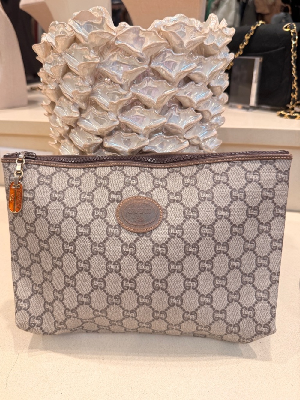 Gucci Plus Clutch Pouch Bag in with COA